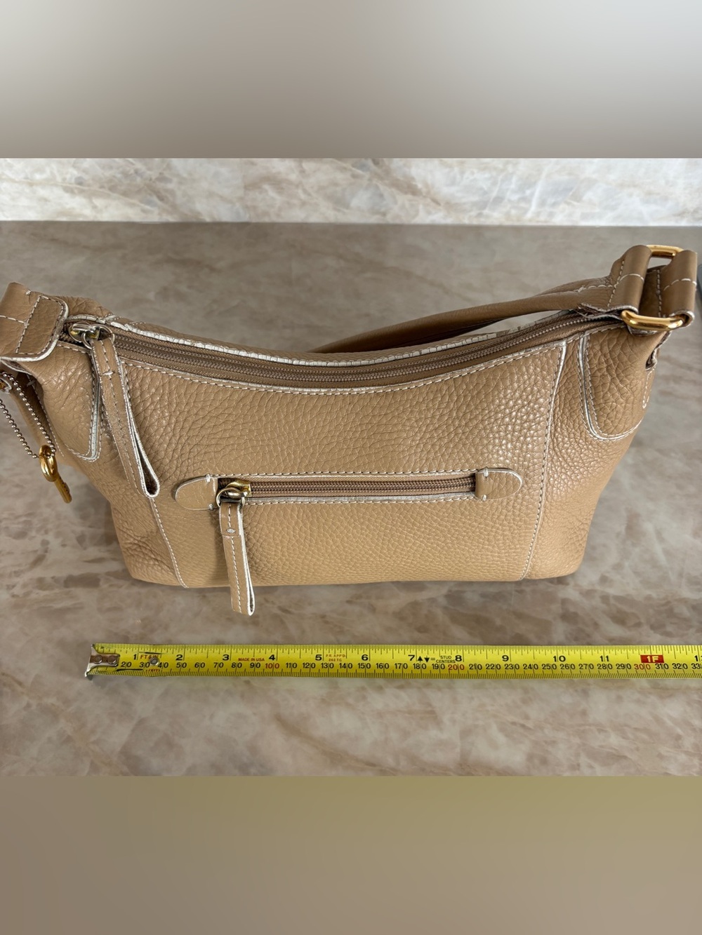 Vintage Fossil Genuine Leather Classic Tan Leather handBag